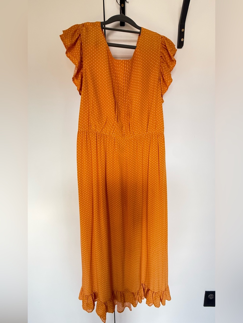 Chan Luu Yellow Silk Polka Dot Backless Maxi Dress